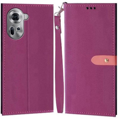 YAYAVAR Flip Cover for OPPO Reno11 5G(Pink, Grip Case, Pack of: 1)