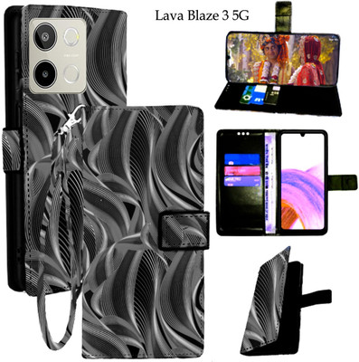 Mxkart Flip Cover for Lava Blaze 3 5G(Black, Pack of: 1)