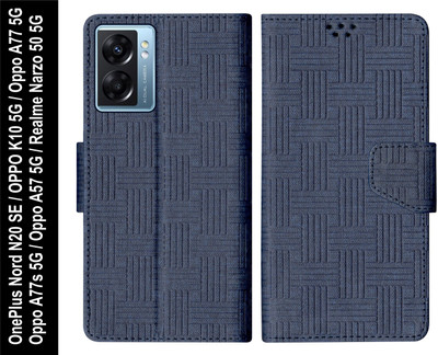 SBMS Flip Cover for Realme Narzo 50 5G / OnePlus Nord N20 SE / OPPO K10 5G / Oppo A77 5G / Oppo A77s 5G(Blue, Shock Proof, Pack of: 1)