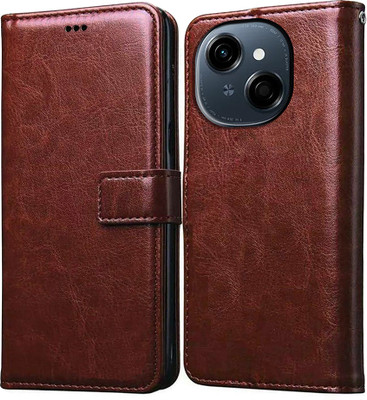 Casotec Flip Cover for Tecno Spark Go 1 4G(Brown, Pack of: 1)