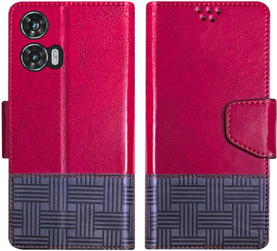Telecase Flip Cover for Motorola Moto G34 5G /Moto G45 5G Back Cover Case with Magnatic Closure(Red, Shock Proof, Pack of: 1)