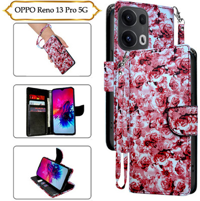 Cutemart Flip Cover for OPPO Reno 13 Pro 5G(Red, Pack of: 1)