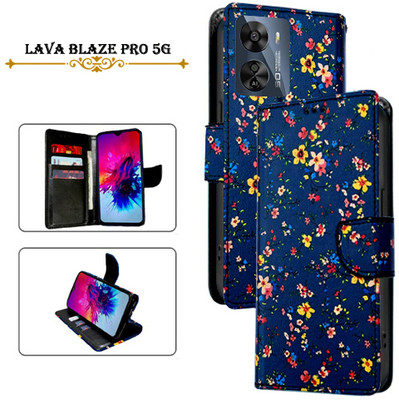 Cutemart Flip Cover for Lava Blaze Pro 5G(Blue, Pack of: 1)