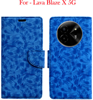 Toklot Flip Cover for Lava Blaze X 5G(Blue, Pack of: 1)