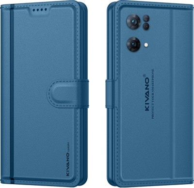 KIVANO LUXE Flip Cover for Oppo Reno 7 Pro 5G(Blue, Card Holder, Pack of: 1)