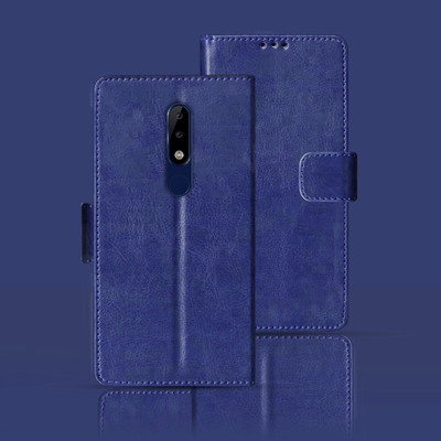 Kalua Mall Flip Cover for Nokia 5.1 Plus(Blue, Magnetic Case, Pack of: 1)