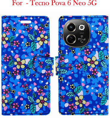 Toklot Flip Cover for Tecno Pova 6 Neo 5G(Blue, Pack of: 1)