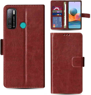 Kalua Mall Flip Cover for Tecno Spark Power 2 AIR phone flip cover | Tecno LC7 phone flip cover | Brown(Brown, Magnetic Case, Pack of: 1)
