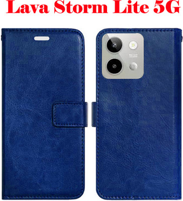 Vacko Flip Cover for Lava Storm Lite 5G(Blue, Pack of: 1)