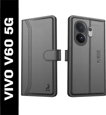 AIBEX Flip Cover for Vivo V60E 5G / Vivo T4 Pro 5G / Vivo V60 5G| Premium Leather Finish | Magnetic Closure(Black, Magnetic Case, Pack of: 1)
