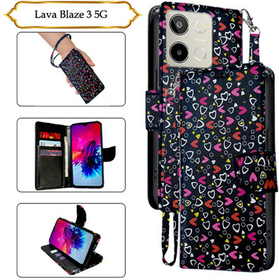 Asmart Flip Cover for Lava Blaze 3 5G(Black, Pack of: 1)