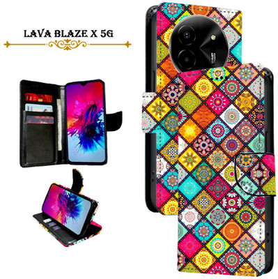 Mxkart Flip Cover for Lava Blaze X 5G(Orange, Pack of: 1)