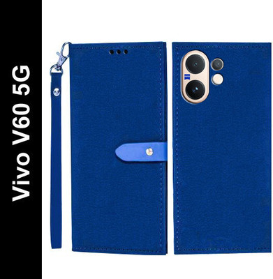 Wynhard Flip Cover for Vivo V60 5G, Vivo T4 Pro 5G(Blue, Grip Case, Pack of: 1)