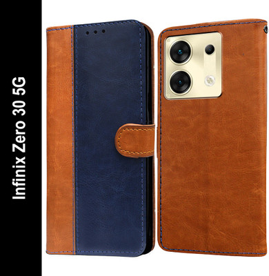 Casotec Flip Cover for Infinix Zero 30 5G(Blue, Pack of: 1)