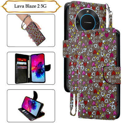Cutemart Flip Cover for Lava Blaze 2 5G(Brown, Pack of: 1)
