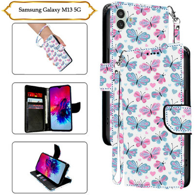 Asmart Flip Cover for Samsung Galaxy M13 5G(White, Pack of: 1)