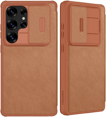 Nillkin Flip Cover for Samsung Galaxy S25 Ultra 5G(Brown, Shock Proof, Pack of: 1)