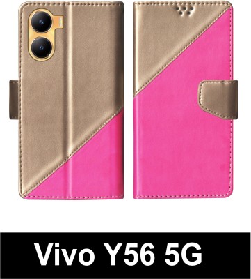 SScase Flip Cover for Vivo Y56 5G Multicolor(Pink, Shock Proof, Pack of: 1)