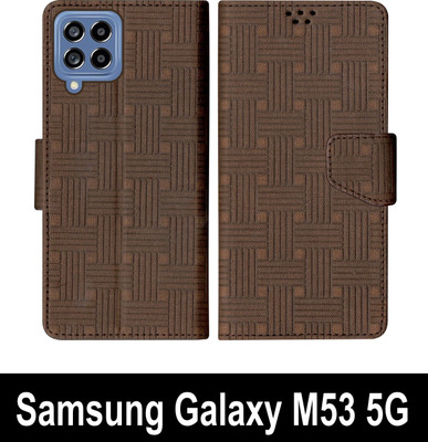 SBMS Flip Cover for Samsung Galaxy M53 5G(Brown, Shock Proof, Pack of: 1)