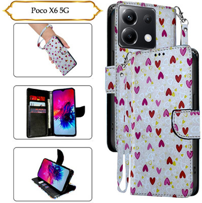 PARGO Flip Cover for Poco X6 5G(White, Pack of: 1)