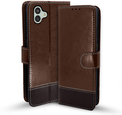Pikkme Flip Cover for Samsung Galaxy M13 5G(Brown, Cases with Holder, Pack of: 1)