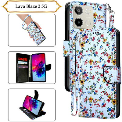PARGO Flip Cover for Lava Blaze 3 5G(White, Pack of: 1)