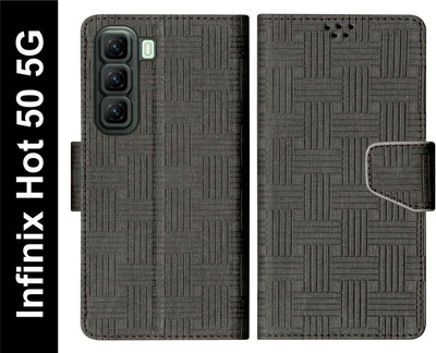 SBMS Flip Cover for Infinix Hot 50 5G Back Cover Case with Magnatic Closure(Black, Shock Proof, Pack of: 1)