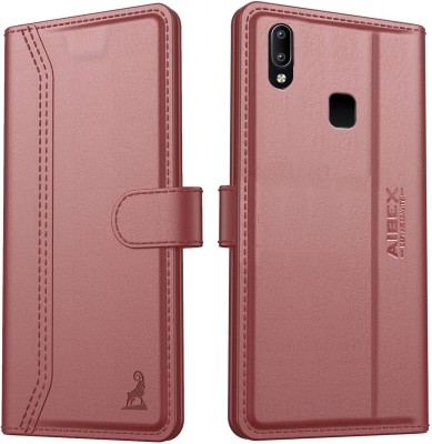 AIBEX Flip Cover for Vivo Y95 / Vivo Y93 / Vivo Y91|Vegan PU Leather |Foldable Stand & Pocket |Magnetic Closure(Brown, Cases with Holder, Pack of: 1)