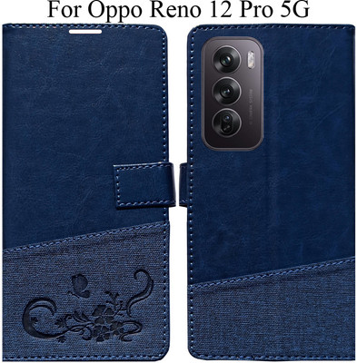 MAXSHAD Flip Cover for Oppo Reno 12 Pro 5G(Blue, Magnetic Case)
