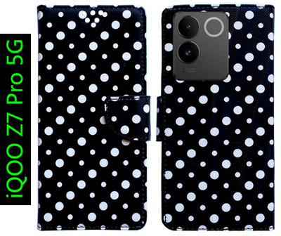 Toklot Flip Cover for iQOO Z7 Pro 5G(Black, White, Pack of: 1)