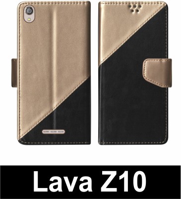 SScase Flip Cover for Lava Z10 Multicolor(Black, Shock Proof, Pack of: 1)