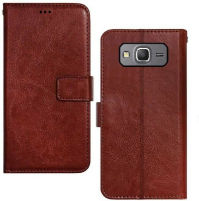 Juberous Flip Cover for Samsung Galaxy Grand Prime (4G)(Brown, Dual Protection, Pack of: 1)
