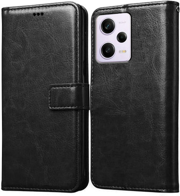 Casotec Flip Cover for Redmi Note 12 Pro 5G(Black, Magnetic Case, Pack of: 1)