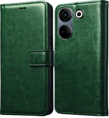 Casotec Flip Cover for Tecno Camon 20 4G(Green, Pack of: 1)