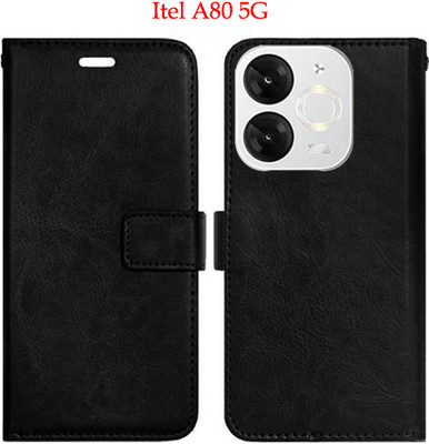 Toklot Flip Cover for Itel A80 5G(Black, Pack of: 1)