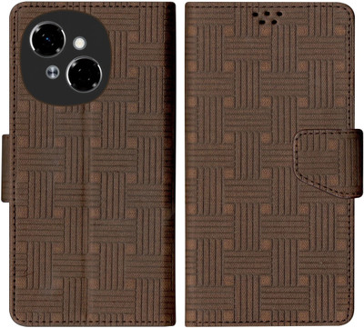 SBMS Flip Cover for TECNO Spark GO 1 Back Cover Case with Magnatic Closure(Brown, Shock Proof, Pack of: 1)