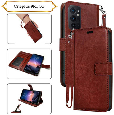 SALGO Flip Cover for Oneplus 9RT 5G(Brown, Pack of: 1)
