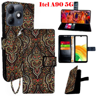 Toklot Flip Cover for Itel A90 5G(Brown, Pack of: 1)