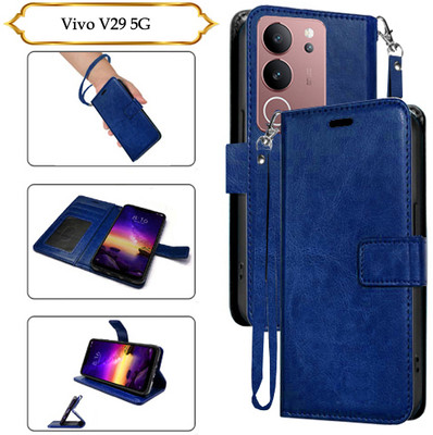SALGO Flip Cover for Vivo V29 5G(Blue, Pack of: 1)