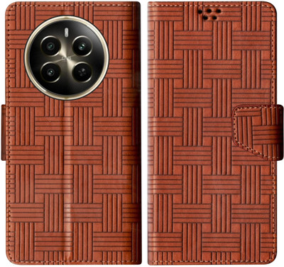 SBMS Flip Cover for Realme 12 Plus 5G / Realme Narzo 70 Pro 5G / Narzo 70 5G / Realme P1 5G(Brown, Shock Proof, Pack of: 1)