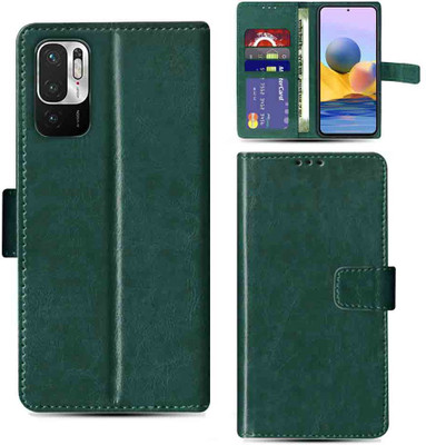 Kalua Mall Flip Cover for Redmi Note 10T 5G mobile flip cover | Redmi M2103K19I mobile flip cover | Green(Green, Magnetic Case, Pack of: 1)