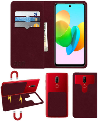 ACM Flip Cover for Tecno Spark 20c(Maroon, Cases with Holder, Pack of: 1)
