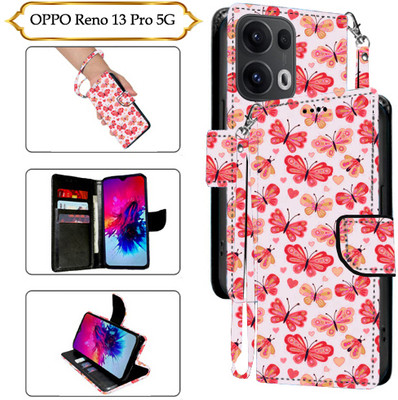 Cutemart Flip Cover for OPPO Reno 13 Pro 5G(Red, Pack of: 1)