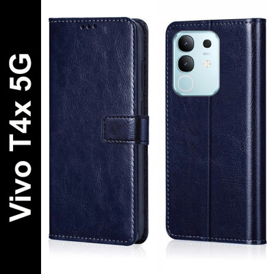 Nuvak Flip Cover for vivo T4x 5G, Vivo Y31 Pro 5G(Blue, Magnetic Case, Pack of: 1)