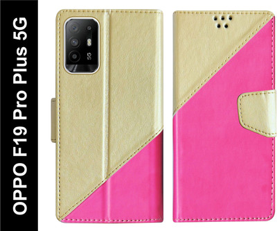 SBMS Flip Cover for OPPO F19 Pro Plus 5G Back Cover Case with Magnatic Closure | Card & Money Pocket(Pink, Shock Proof, Pack of: 1)