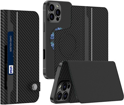 Midkart Flip Cover for iPhone 16 Pro Max 6.9 inch 2 in 1 Leather Case Card Holder Magnetic Belt Lock & Kickstand(Black, Magsafe, Pack of: 1)