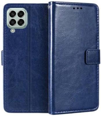 SUCH Flip Cover for SamsungM53 5G leather flip (Blue, Shock Proof, Pack of: 1)(Blue, Cases with Holder)
