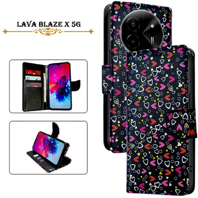 Asmart Flip Cover for Lava Blaze X 5G(Black, Pack of: 1)