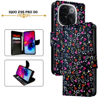Cutemart Flip Cover for iQOO Z9s Pro 5G(Black, Pack of: 1)
