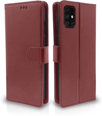 pikme Flip Cover for Samsung Galaxy M31s(Brown, Shock Proof, Pack of: 1)